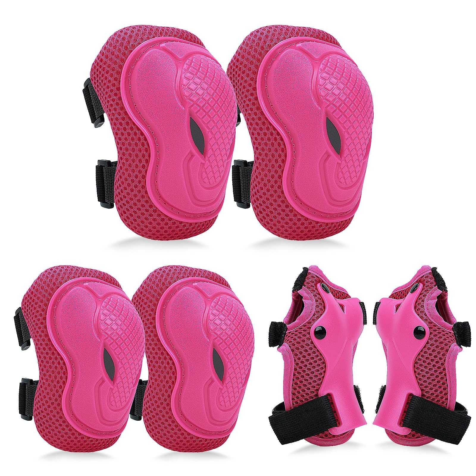 YOOXARMOR Adjustable Kids/Toddler/Children Knee Pads Elbow Pads Wrist Guards Set for 3-5-8 Years Boys Girls,Child Safety Protective Gear Set for Roller Skates,Bike,Cycling, Skateboard, Scooter