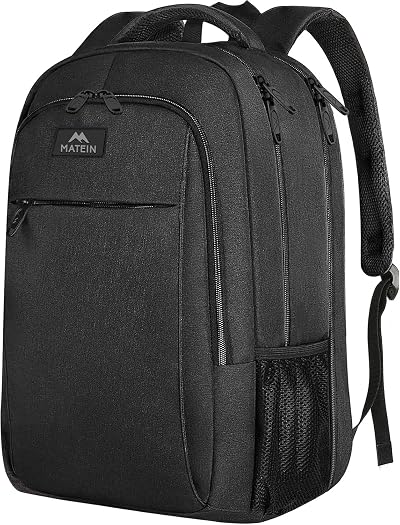 MATEIN 17.3 Inch Laptop Backpack USB Port Anti Theft Water Resistant Black