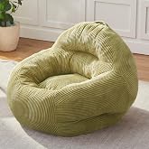 EBENCHICO Corduroy Bean Bag Chair for Adults Teens Large Beanbag Sofa | With Filler, With Armrests, Back Support, BeanBag Couch, Reading Chair For Living Room Bedroom Dorm