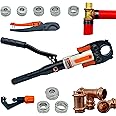 Hydraulic Copper Pipe Tube Fittings Crimping Tool with 1/2,3/4 and 1-inch Dies for ProPress Copper Pipe Fitting and 3/8",1/2",5/8",3/4",1" Dies for ASTM F1807 Pex Pipe Copper Ring