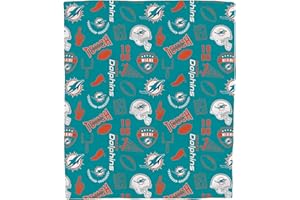 Pegasus Home Fashions Miami Dolphins 50'' x 60'' Collage Icons Polar Fleece Blanket