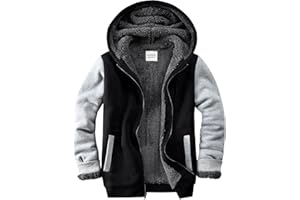 WINDFIT Men's Sherpa Jacket Heavyweight Zip Up Hoodie Fleece Hooded Sweatshirt with Pocket