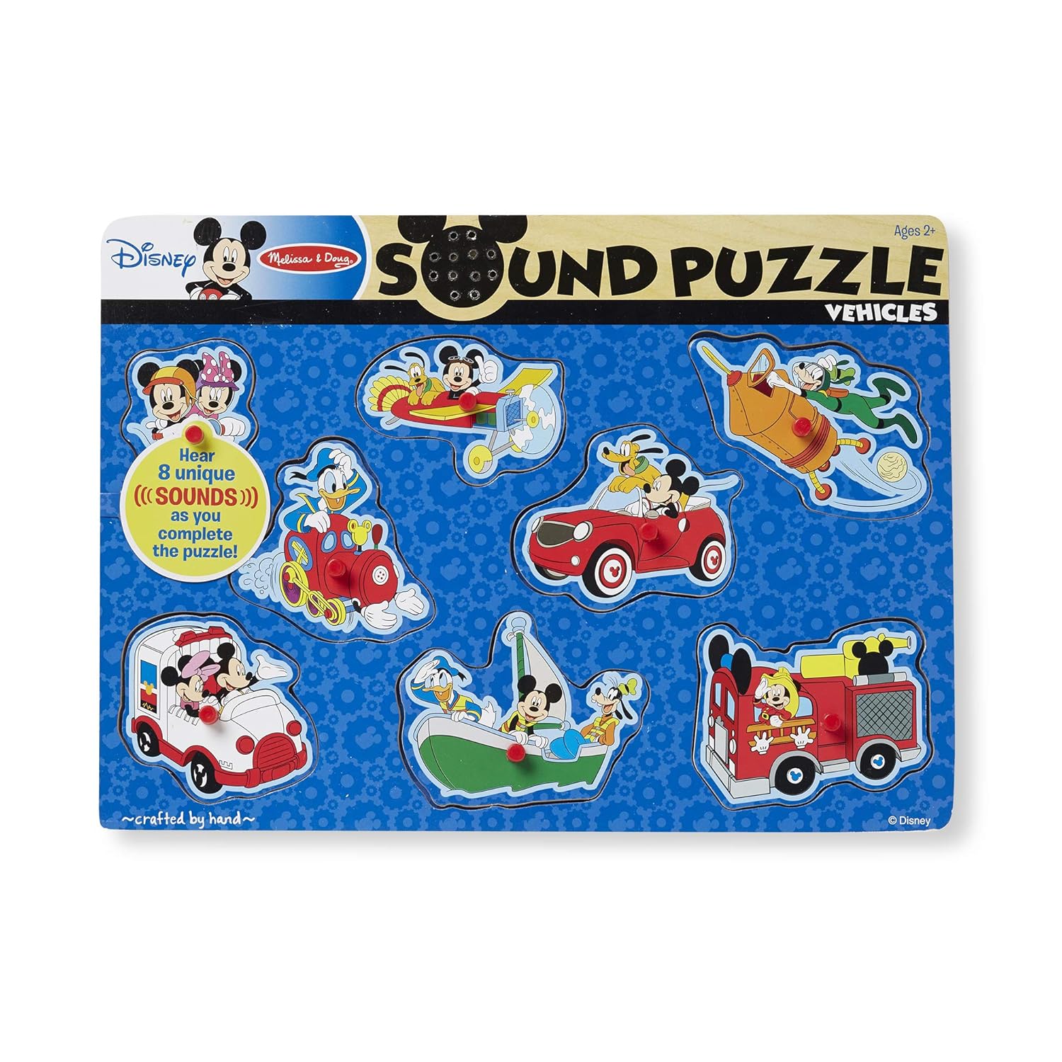 Melissa & Doug Disney Mickey Mouse and Friends Vehicles Sound Puzzle (8 pcs)