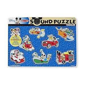 Melissa & Doug Disney Mickey Mouse and Friends Vehicles Sound Puzzle (8 pcs)