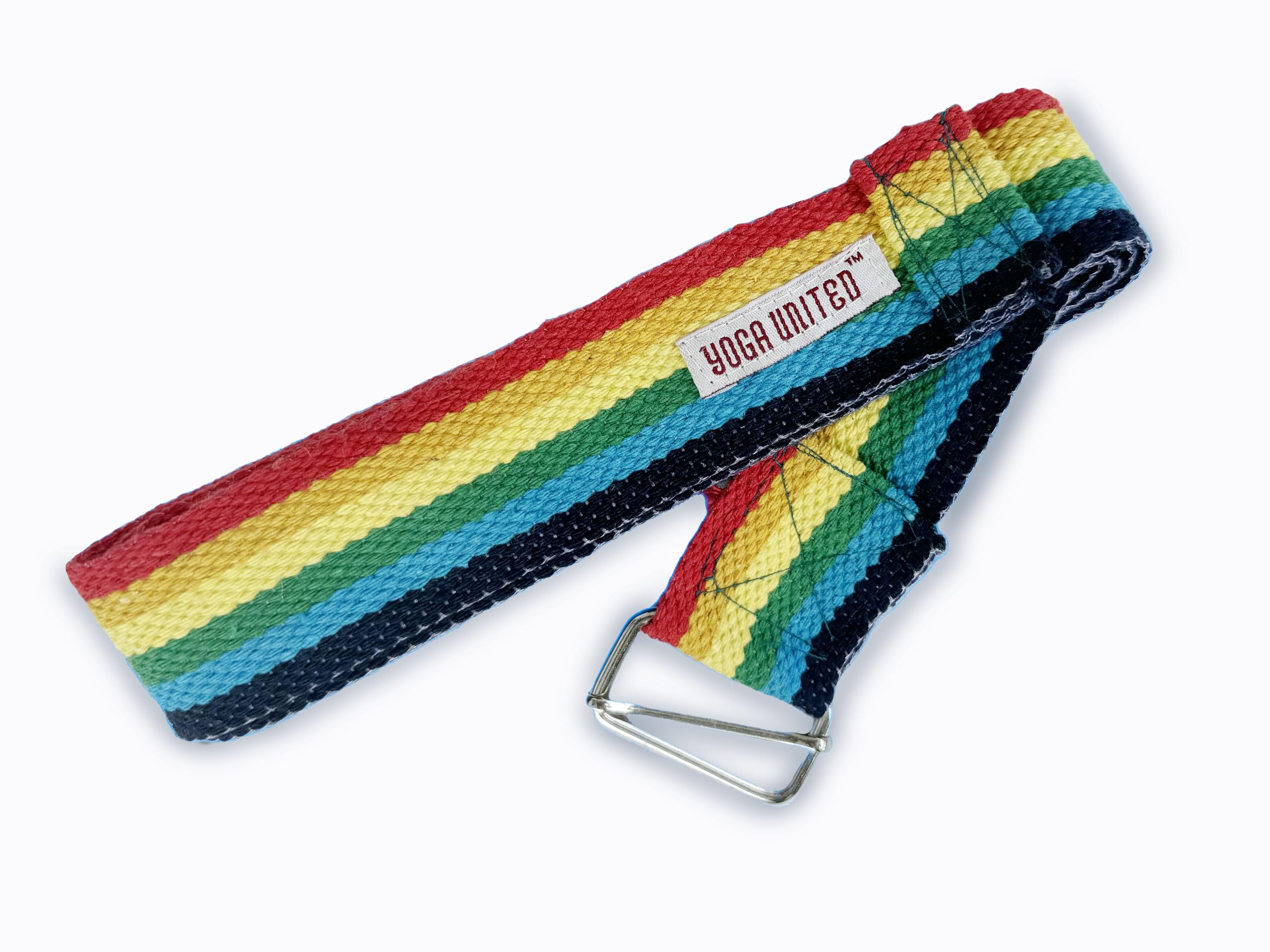 2m Stripe colours Yoga Belt, Bar Buckle