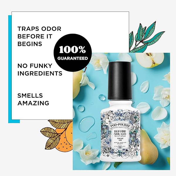 POO-POURRI BEFORE-YOU-GO TOILET SPRAY, FRESH AIR, 2 FL OZ – JASMINE, FRESH AIR AND MINT
