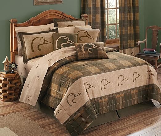 Amazon Com Ducks Unlimited Plaid Comforter Set King Size Home