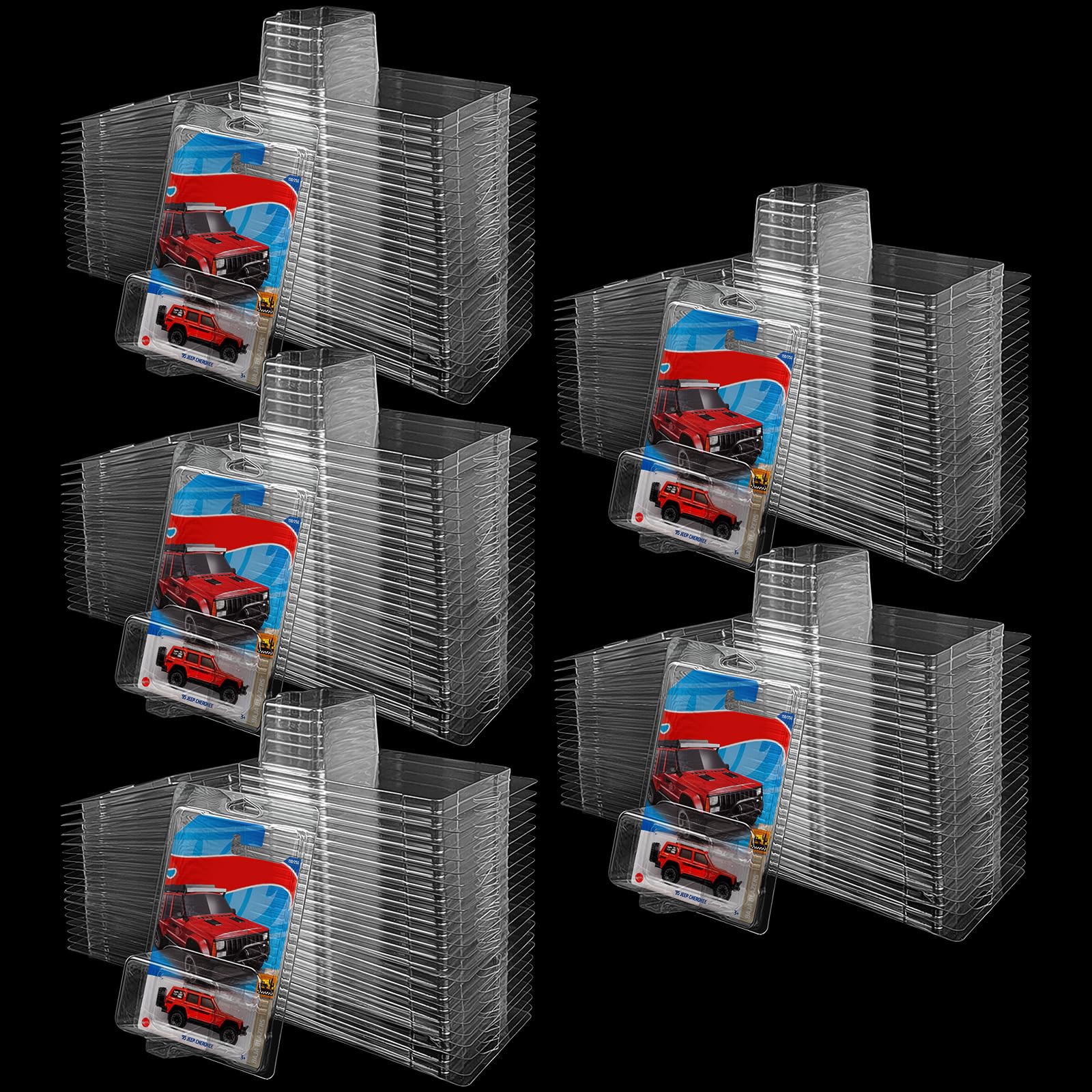 Photo 1 of 120 Pack Clear Protector Cases Model Car Clamshell Cases Display Case Clear Protective Packs Car Blister Pack Covers Compatible with Hot-Wheels for Storage, 7.5 x 5 x 2 Inch