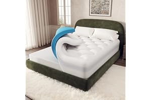 OhGeni Cooling 4 inch Dual Layer Queen Mattress Topper, 2 inch Cooling Gel Memory Foam, 2 inch Down Alternative Pillow Top Pad, Mattresses Cover for Bed, Medium Support, Fits 6”-19” Deep Pocket