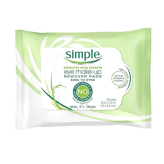 Simple Exfoliating Wipes, 25 wipes, 4 Count Makeup Remover Pads 30