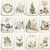 VitalCozy 12 Pcs Christmas Kitchen Towels Winter Tea Dishcloths Merry Christmas Tree Reindeer Truck Hand Dish Towels Let It Snow Decoration for Holiday Xmas Home Gift Supplies, 14.2 x 21.3 Inch