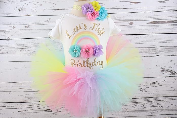 rainbow 1st birthday outfit