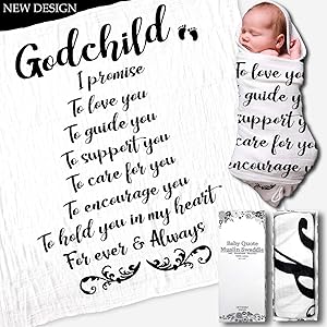 GIFTSFARM White Swaddle Blanket,Goddaughter and Godson Gifts