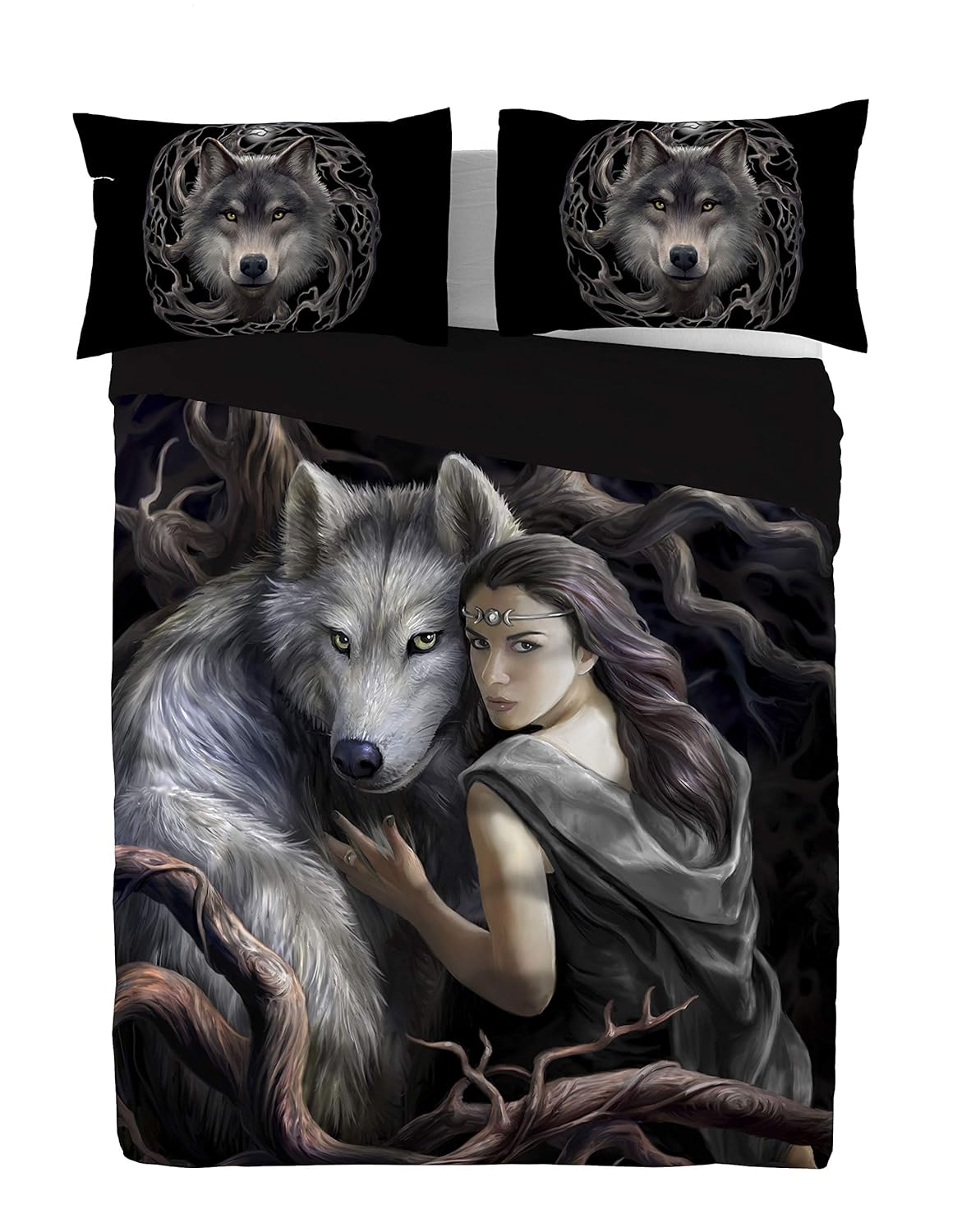 Wild Star Home Soul Bond Duvet Covers Set for Twin Bed Artwork by Anne Stokes