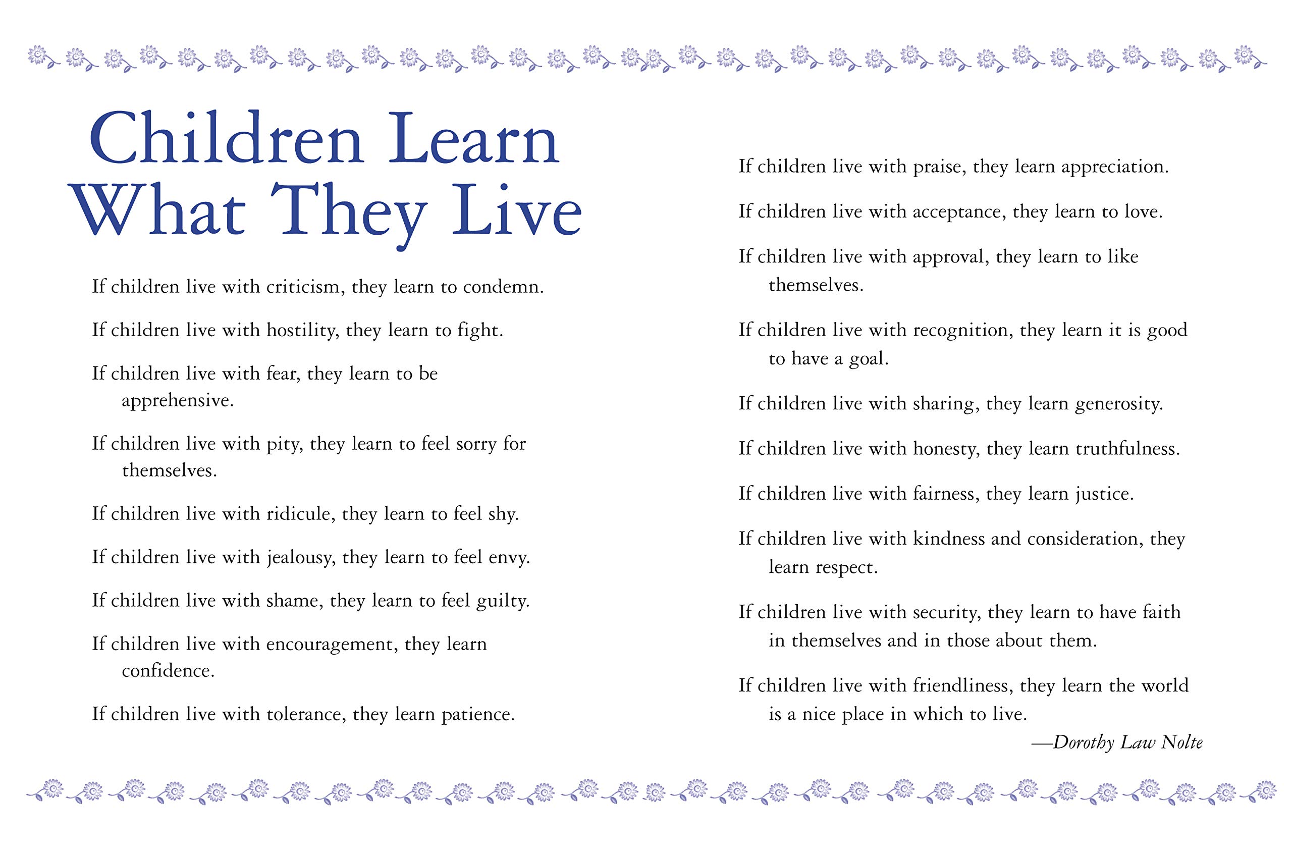 Children Learn What They Live: Parenting to Inspire Values ...