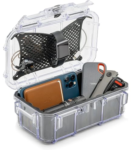 evergreen tackle box 56 Clear Waterproof Dry Protective Case Colored Rubber Insert - Travel Safe/MilSpec/USA Made Action Cameras alberta fishing regulations barbed Color:Hawks Hoffen