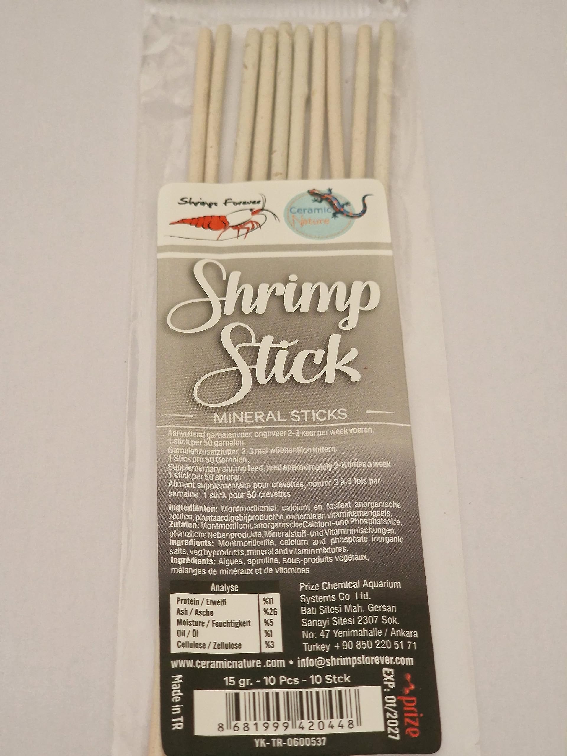 Shrimp/Fish Lollies Mineral - Shrimps Forever, 100% pure natural ingredients, Healthy snack for your shrimp and fish.
