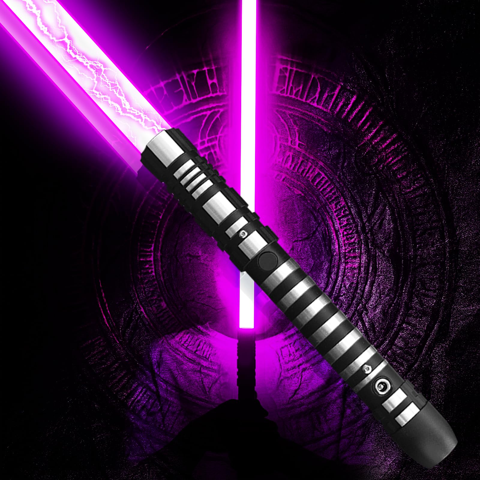 YDD GENIUS Lightsaber, Upgraded RGB 16 Colors, 4 Sound Modes, Rechargeable Light Saber Toy with Sturdy Metal Handle, USB Charge, Suitable for Adults Dress Up & Pretend Play (99cm)