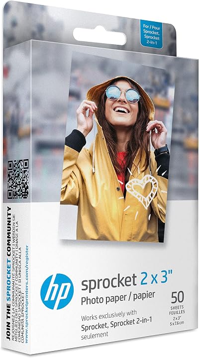 HP Sprocket 2x3 Premium Zink Sticky Back Photo Paper 50 Sheets