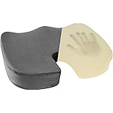 Healthy Spirit Memory Foam Seat Cushion | Tailbone Relief Cushion Office Chair Car Seat Cushion Sciatica Back Pain, Gray