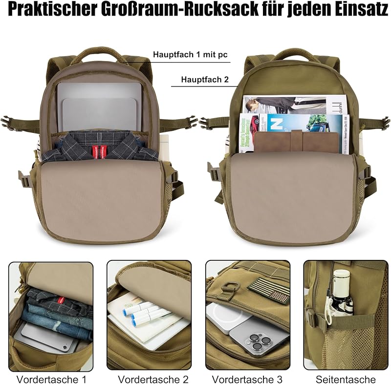 Schulrucksack Teenager Jungen Groß Laptop Rucksack Herren Tagesrucksack