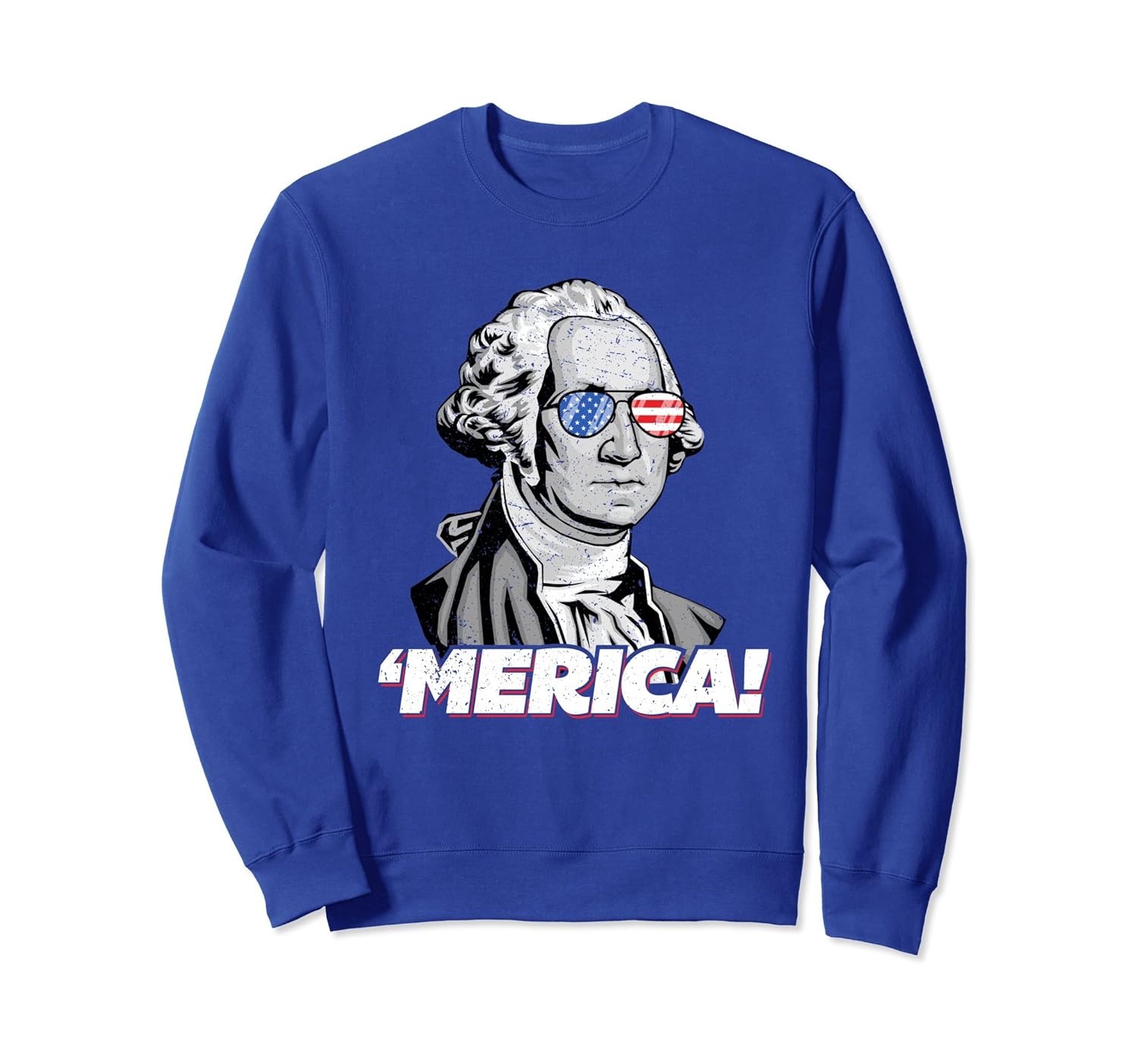 Merica G. Washington American Flag Patriot Sweatshirt-anz