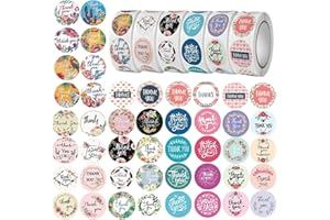 ATIGER Thank You Stickers Rolls 3000 Pcs - 1 Inch Floral Designs Thank You Stickers Labels for Baking Packaging Envelope Seals Small Business Flower Stickers Tags for Wedding Birthday Party Gift Wrap Bag