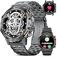 Military Smart Watch for Men(Answer/Dial Calls),1.39''HD Touchscreen,100 Sports Modes, 5ATM Waterproof Fitness Watch,with Blood Pressure/Heart Rate/SpO2 for Android/iOS Military Smart Watch Black