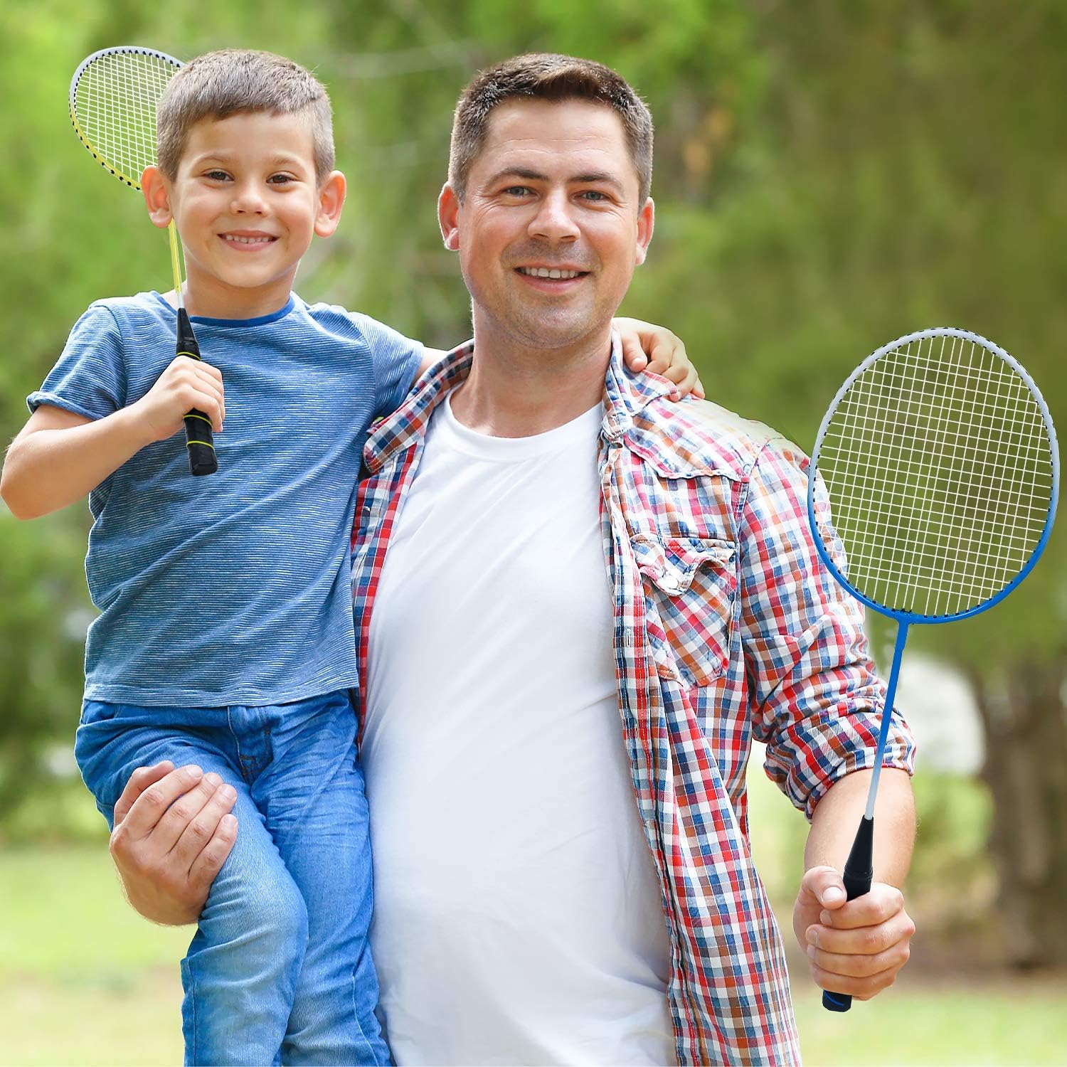 Keehoo 2 Player Badminton Rackets Set-Lightweight & Sturdy-Double Racquets, 2 Shuttlecocks and Carrying Bag Included : Sports & Outdoors