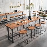 OOIKVCC Farmhouse Bar Table,Rustic Counter Height Pub Table,Solid Wood Bar Height Dining Table,2" Thick Live Edge Top for Kitchen,Dining,Coffee Bar,or Restaurant(Stool not Included)
