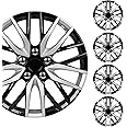BDK (4-Pack) Premium Black/Silver Hubcaps 16" Wheel Rim Cover Hub Caps Two-Tone Style Replacement Snap On Car Truck SUV - 16 Inch Set