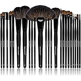 SHANY Studio Quality Natural Cosmetic Brush Set with Leather Pouch, 24 Count