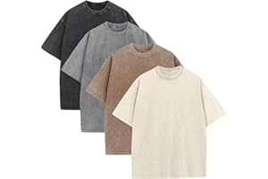 KEEPSHOWING Mens Oversized T Shirts Acid Wash Loose Fit Vintage Washed Tee Shirt Short Sleeve Streetwear Casual T-Shirts
