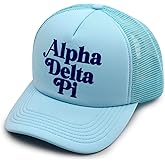 Sorority Shop Alpha Delta Pi Baseball Cap - Mesh Trucker-Style Hat, Padded Front Panel and Snap Closure, Alpha Delta Pi Gifts for Women Blue