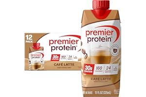 Premier Protein Shake, Café Latte, 30g Protein, No Added Sugar, 24 Vitamins & Minerals to Support Immune Health, 11 fl oz, 12 Pack (Packaging May Vary)