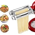 FavorKit Pasta Maker Attachment for KitchenAid Mixers,3 in 1 Set Included Pasta Sheet Roller, Spaghetti Cutter, Fettuccine Cutter Accessories and Cleaning Brush