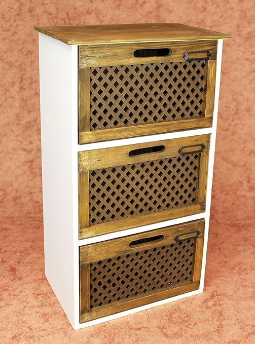 DanDiBo Minikommode Kommode mit 3 Schubladen 12022 Regal 57 cm Schrank Shabby Truhe