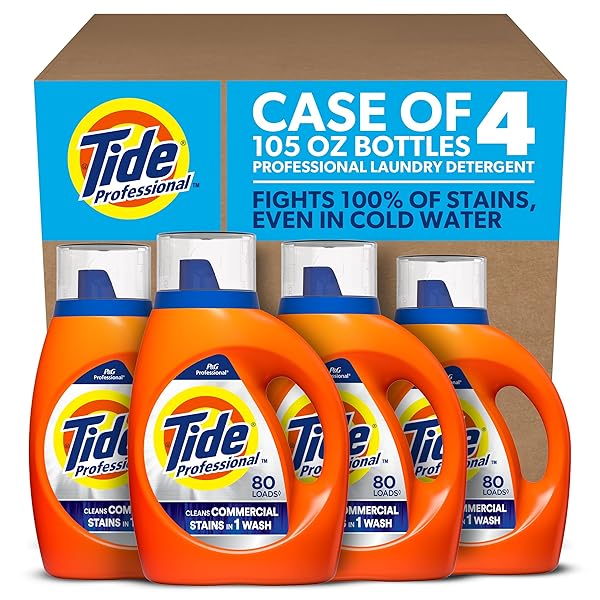 TIDE PROFESSIONAL COMMERCIAL LIQUID LAUNDRY DETERGENT, 80 LOADS, 105 FL OZ, FOR BUSINESS USE