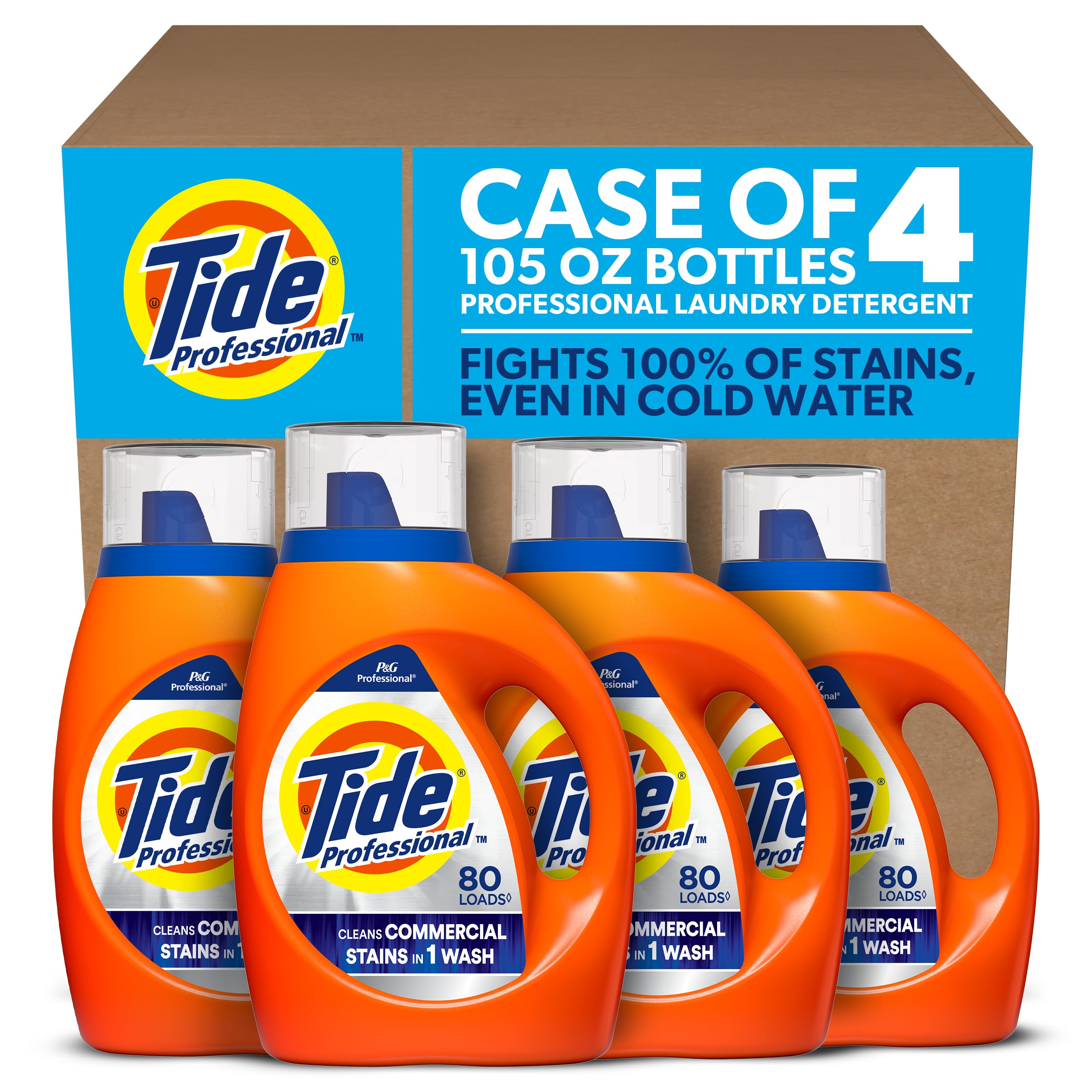Photo 1 of Tide Professional Commercial Liquid Laundry Detergent, 80 loads, 105 Fl oz, For Business Use
