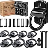 VOLYBEAR 8-Pack 1/2-Inch Heavy Duty Bolt-On Forged D-Ring Shackles - 12,000Lbs Breaking Strength Truck Bed Anchors, Cargo Tie Down Hooks for Trailers, Trucks & Cargo Securement (Black)