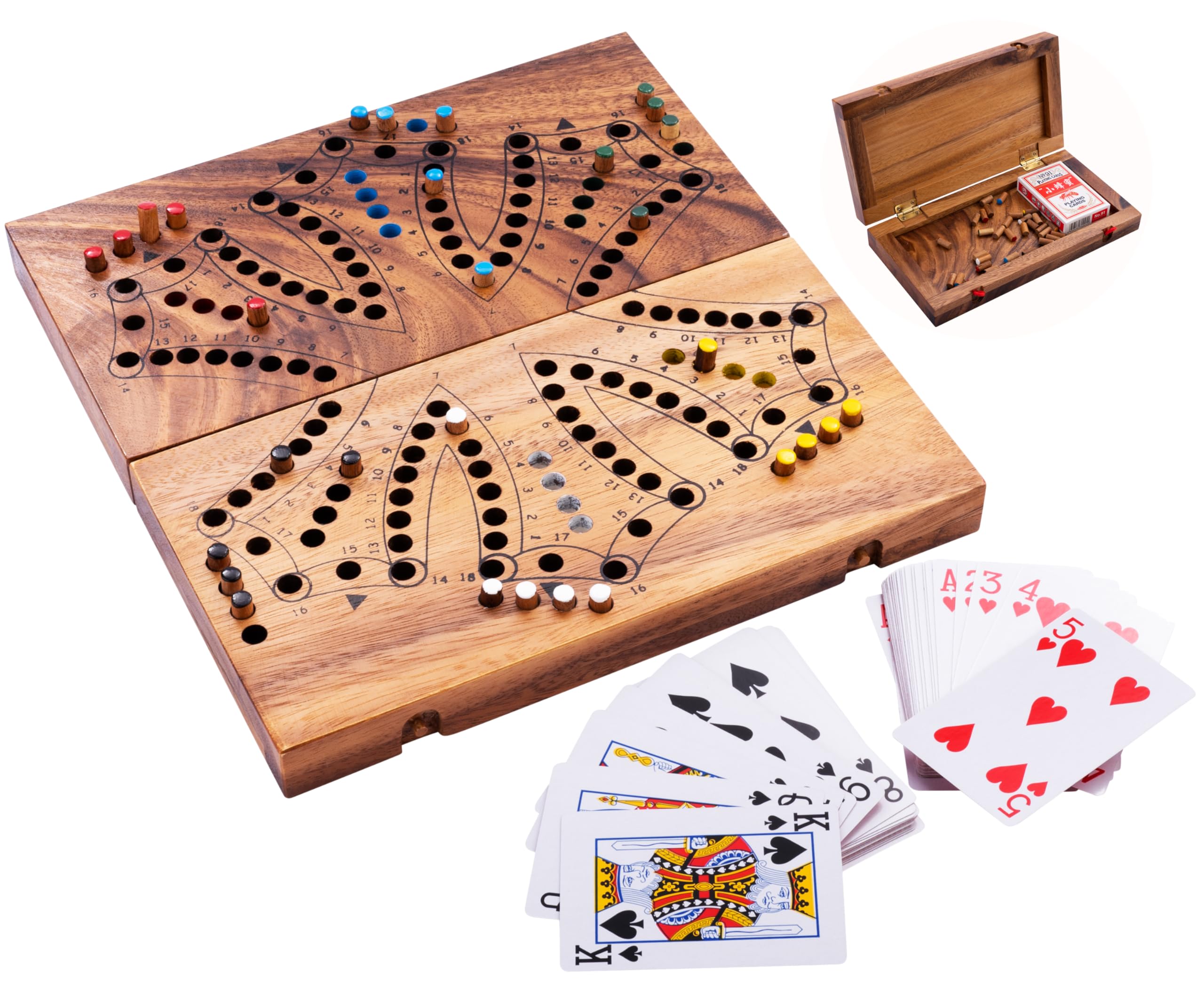 Engelhart - 350260- Tock game in a wooden box - Canadian wooden board game - 2 to 6 players - 12.6 x 25.8 x 4.5 cm โ image 1