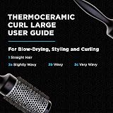 Denman D76 Thermoceramic Radial Large Hairbrush Black Silver Vented Barrel view 6