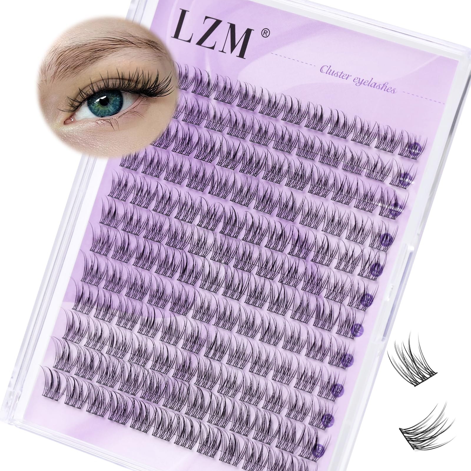 LZM Wispy Cluster Lashes - 144Pcs Lash Clusters 10-13mm Individual Eyelashes C Curl Cluster Lashes Natural Lashes Thin Band Individual Lashes Eyelash Clusters (YW-C) — image 1