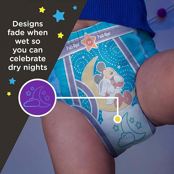 PULL-UPS BOYS’ NIGHT-TIME POTTY TRAINING PANTS, SIZE 3T-4T OVERNIGHT TRAINING UNDERWEAR (32-40 LBS), 60 CT