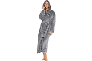 Alexander Del Rossa Womens Robe, Long Plush Bathrobe with Hood, Hooded Robes for Women Plus Size Bath Robe