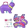 Polly Pocket Micro Dolls & Playset with 23 Surprise Accessories Including Pets, Birthday Party Celebration Kitty Playset, Fer