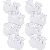 Gerber Baby Girls 8-pack And No Scratch Mittens, White, 0-3 Months 8-pack US