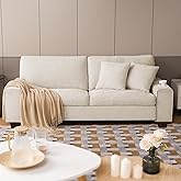 DOPEDIO 71.25" Chenille Loveseat Sofa, Beige, Modern Couch for Living Room | Removable washable cover,pocket spring cushions,solid wood frame, easy assembly for apartments,ideal for small spaces