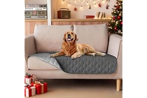 gogobunny 100% Double-Sided Waterproof Dog Bed Cover Pet Blanket Sofa Couch Furniture Protector for Puppy Large Dog Cat, Reversible (32x53 Inch (Pack of 1), Dark Grey/Light Grey)