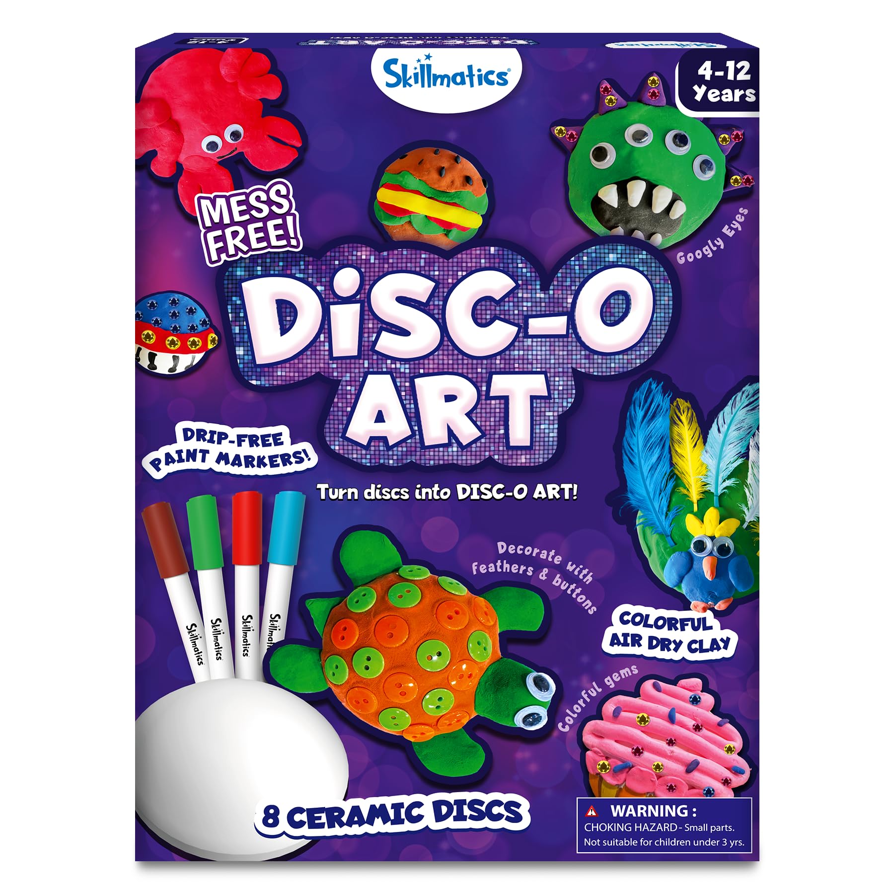 Skillmatics Disc Art & Craft Activity - Mess-Free Creative Fun for Kids, DIY Craft Kits for Colouring, Painting & Clay Art, Gifts for Girls & Boys Ages 4, 5, 6, 7, 8, 9, 10, 11, 12